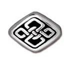 1 12x4mm TierraCast Flat Antique Silver Diamond Bead with Celtic Knot Design