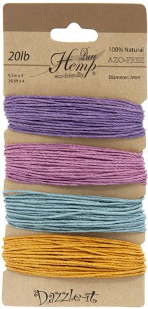 Dazzle-It! Pastel Color Mix 20lb Hemp Cord (Carded)