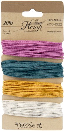 Dazzle-It! Spring Color Mix 20lb Hemp Cord (Carded)