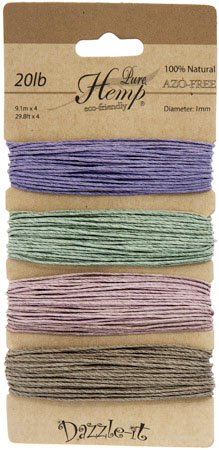 Dazzle-It! Vintage Color Mix 20lb Hemp Cord (Carded)