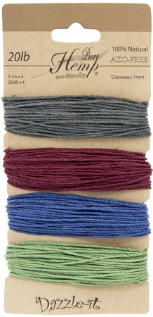 Dazzle-It! Earthy Pastel Color Mix 20lb Hemp Cord (Carded)
