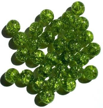 30 10mm Olive Crackle Beads