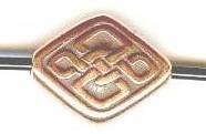 1 12x4mm TierraCast Flat Antique Copper Diamond Bead with Celtic Knot Design