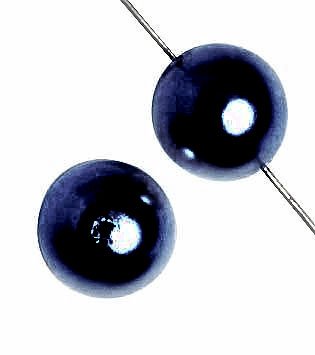 20 12mm Navy Blue Glass Pearl Beads