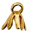 1 10mm Anti-Tarnish Brass Side Drilled Pinch Bail with Leaves