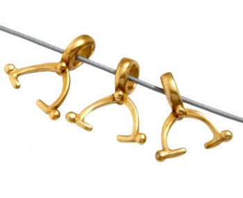 1 10mm Anti-Tarnish Brass Side Drilled Plain Pinch Bail