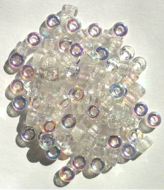 100 4x6mm Crystal AB Glass Crow Beads