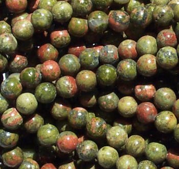 16 inch strand of 6mm Round Unakite Beads