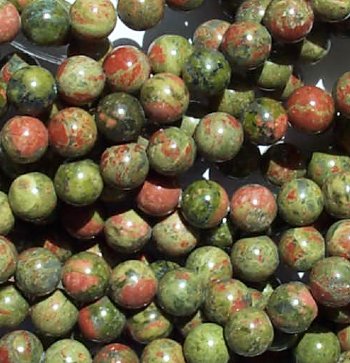 16 inch strand of 8mm Round Unakite Beads