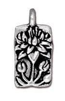1 17x9mm TierraCast Antique Silver Floating Lotus Pendant