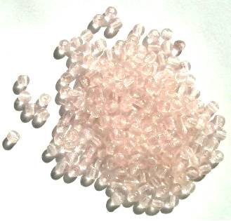 100 4mm Transparent Rosaline Round Glass Beads
