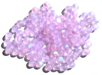50 6mm Transparent Matte Alexandrite AB Round Beads