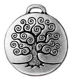 1 22mm TierraCast Antique Silver Tree of Life Pendant