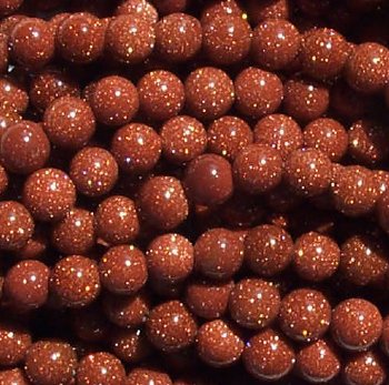 16 inch strand of 6mm Round Goldstone Beads
