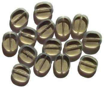 10 14mm Flat Cut Oval Window Bead Black Diamond
