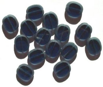 10 14mm Flat Cut Oval Window Bead Montana Blue