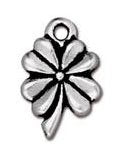 1 10mm TierraCast Antique Silver Four Leaf Clover Pendant