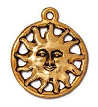 1 17mm TierraCast Antique Gold Sunshine Pendant