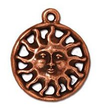 1 17mm TierraCast Antique Copper Sunshine Pendant