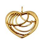 1 23mm Anti-Tarnish Brass Open Heart Pendant