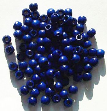 100 5x6mm Blue Crow Wood Beads