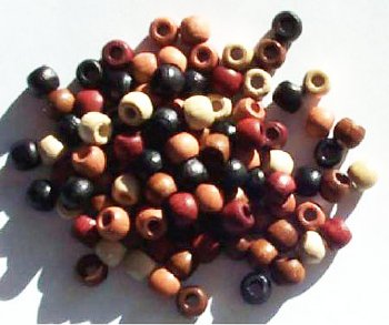 100 5x6mm Mixed Crow Wood Beads
