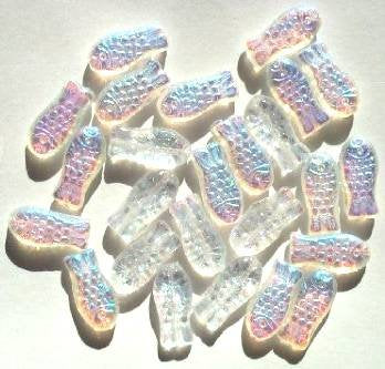 25 15mm Transparent Crystal AB Fish Beads