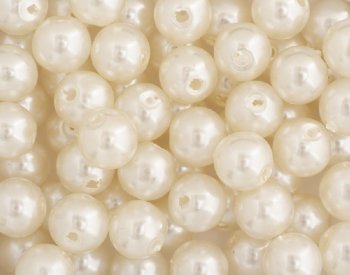 100 8mm Pearl Cream Round Acrylic Beads