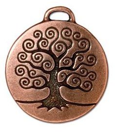 1 22mm TierraCast Antique Copper Tree of Life Pendant