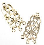 1 pair 35x17mm Anti-Tarnish Brass 3-Loop Chandelier Drop Earrings