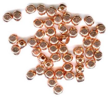 50 5x5mm Bright Copper Plated Rounded Edge Cube Beads