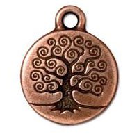 1 15mm TierraCast Antique Copper Tree of Life Pendant