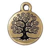 1 15mm TierraCast Antique Gold Tree of Life Pendant