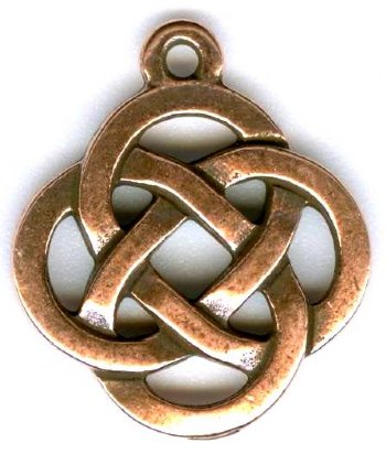 1 18mm TierraCast Antique Copper Open Round Celtic Knot Pendant