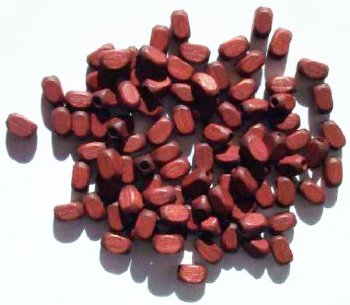100 6x3mm Mahogany Rounded Edge Rectangle Wood Beads
