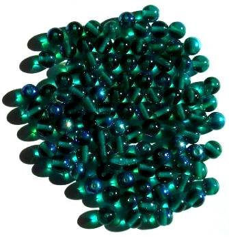50 6mm Round Transparent Emerald AB Glass Beads