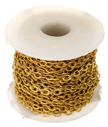 5 Meter Spool  3x2mm Rosary Link Brass Chain