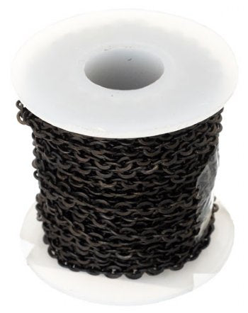 5 Meter Spool 3x2mm Gunmetal Rosary Link Chain