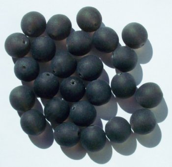 25 10mm Transparent Matte Black Diamond Round Beads