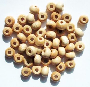 50 9x6.5mm Natural Crow Wood Beads