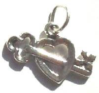 Sterling Silver Heart & Key Pendant