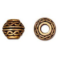 1 6x8mm TierraCast Antique Gold Celtic Spacer Bead