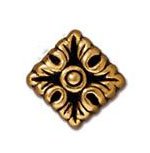 1 11mm TierraCast Antique Gold Luna Diagonal Bead