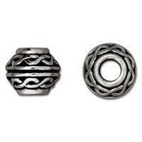 1 6x8mm TierraCast Antique Silver Celtic Spacer Bead