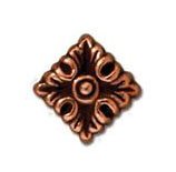1 11mm TierraCast Antique Copper Luna Diagonal Bead