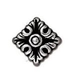 1 11mm TierraCast Antique Silver Luna Diagonal Bead