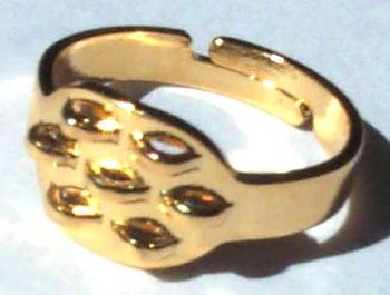 1 Gold Adjustable Finger Ring with 7 Beading Loops