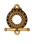 1 17mm TierraCast Antique Gold Bali Toggle