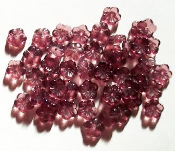 50 3x8mm Transparent Amethyst Cupped Flower Beads