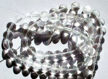 16 inch strand of 8mm Round Quartz Crystal Beads